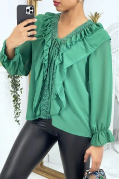 Blouse à Volants Et Broderie Verte -Default Template 5 blouse a volants et broderie verte 2