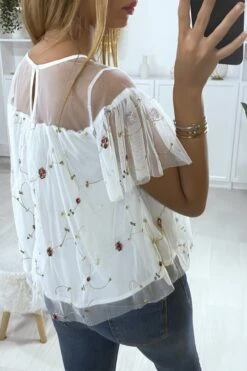 Blouse Blanche à Volant Avec Broderie -Default Template 5 blouse blanche a volant avec broderie 3