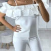 Blouse Blanche Col Bateau Avec Volant En Forme De Plis -Default Template 5 blouse blanche col bateau avec volant en forme de plis