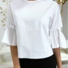 Blouse Blanche Manches Volantes Avec Joli Petit Noeud -Default Template 5 blouse blanche manches volantes avec joli petit noeud