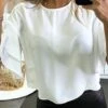 Blouse Blanche Over-size Avec Volants Aux Manches -Default Template 5 blouse blanche over size avec volants aux manches