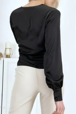 Blouse Cache Coeur Noire Satinée -Default Template 5 blouse cache coeur noire satinee 6