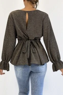 Blouse Cache-coeur Pailletée Dorée à Volants -Default Template 5 blouse cache coeur pailletee doree a volants 2