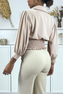 Blouse Courte Beige à Boutons -Default Template 5 blouse courte beige a boutons 3