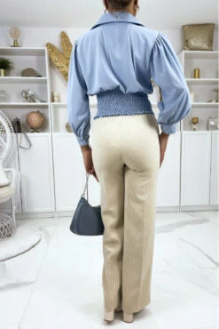 Blouse Courte Bleue à Boutons -Default Template 5 blouse courte bleue a boutons 2