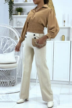 Blouse Courte Camel à Boutons -Default Template 5 blouse courte camel a boutons 4