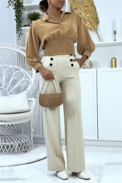 Blouse Courte Camel à Boutons -Default Template 5 blouse courte camel a boutons 5