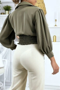 Blouse Courte Kaki à Boutons -Default Template 5 blouse courte rose a boutons 4