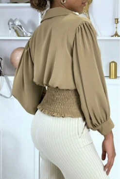 Blouse Courte Taupe à Boutons -Default Template 5 blouse courte taupe a boutons 3