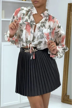 Blouse Fleurie à Nouer En Tulle Blanche -Default Template 5 blouse fleurie a nouer en tulle blanche 2