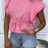 Blouse Fuchsia à Volant Et Ceinture -Default Template 5 blouse fuchsia a volant et ceinture