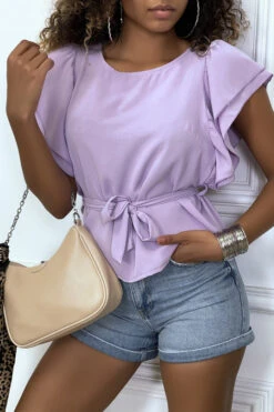 Blouse Lila à Volant Et Ceinture -Default Template 5 blouse lila a volant et ceinture 2
