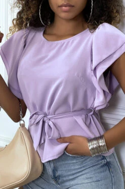 Blouse Lila à Volant Et Ceinture -Default Template 5 blouse lila a volant et ceinture 3