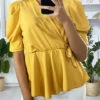 Blouse Moutarde Satiné Croisé Avec Noeud -Default Template 5 blouse moutarde satine croise avec noeud