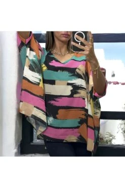 Blouse Over Size Motif Noir Doublé -Default Template 5 blouse over size motif noir double 1