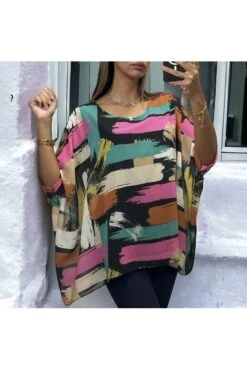 Blouse Over Size Motif Noir Doublé -Default Template 5 blouse over size motif noir double 2