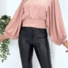 Blouse Rose à Manches Ballons Femme -Default Template 5 blouse rose a manches ballons femme