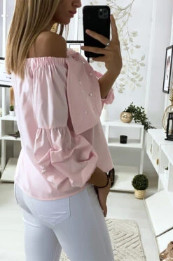 Blouse Rose Avec Papillons Ornée De Strass à L'avant -Default Template 5 blouse rose avec papillons ornee de strass a l avant 3