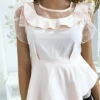 Blouse Rose Avec Volant Et Tulle -Default Template 5 blouse rose avec volant et tulle