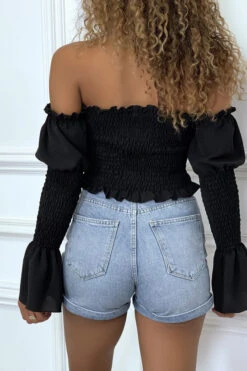 Bustier Noir Ajustable à Manches Volant -Default Template 5 bustier noir ajustable a manches volant 4