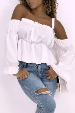 Bustier Satiné Blanc Avec Manches à Part -Default Template 5 bustier satine blanc avec manches a part 3