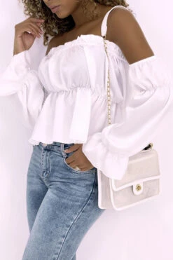 Bustier Satiné Blanc Avec Manches à Part -Default Template 5 bustier satine blanc avec manches a part 4