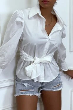 Chemise Blanche Avec Manches Bouffante Et Ceinture Intégré -Default Template 5 chemise blanche avec manches bouffante et ceinture integre 5
