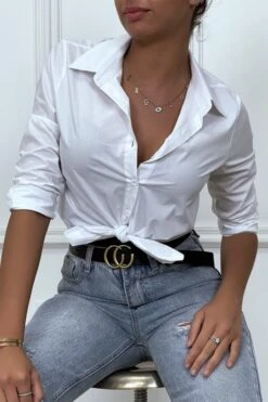 Chemise Blanche Cintré Avec Dessin Au Dos. Chemise Femme -Default Template 5 chemise blanche cintre avec dessin au dos chemise femme 2