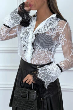 Chemise Blanche En Dentelle Blanche Avec Col Et Volant Noir 11 Chemise Blanche En Dentelle Blanche Avec Col Et Volant Noir -Default Template 5 chemise blanche en dentelle blanche avec col et volant noir 2