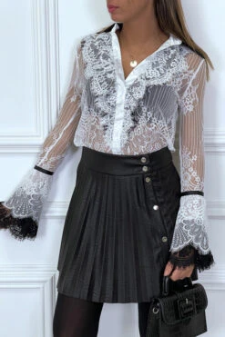 Chemise Blanche En Dentelle Blanche Avec Col Et Volant Noir 12 Chemise Blanche En Dentelle Blanche Avec Col Et Volant Noir -Default Template 5 chemise blanche en dentelle blanche avec col et volant noir 3