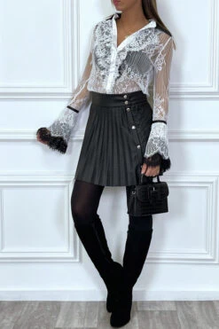 Chemise Blanche En Dentelle Blanche Avec Col Et Volant Noir 13 Chemise Blanche En Dentelle Blanche Avec Col Et Volant Noir -Default Template 5 chemise blanche en dentelle blanche avec col et volant noir 4