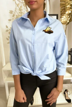 Chemise Bleu Abeille à Nouer