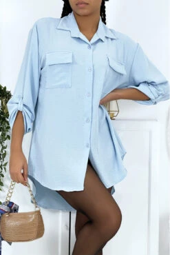 Chemise Bleu Très Chic Avec Poche Au Buste -Default Template 5 chemise bleu tres chic avec poche au buste 8