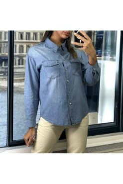 Chemise Cintré En Jeans Avec Poches Au Buste -Default Template 5 chemise cintre en jeans avec poches au buste 2