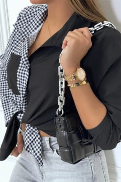 Chemise Noir Bicolor à Carreaux Blanc Et Noir -Default Template 5 chemise noir bicolor a carreaux blanc et noir 6