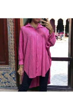 Chemise Over Size Fuchsia Avec Sublime Matière -Default Template 5 chemise over size fuchsia avec sublime matiere 3