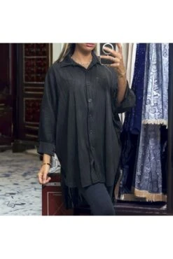 Chemise Over Size Noire Avec Sublime Matière -Default Template 5 chemise over size noire avec sublime matiere 2