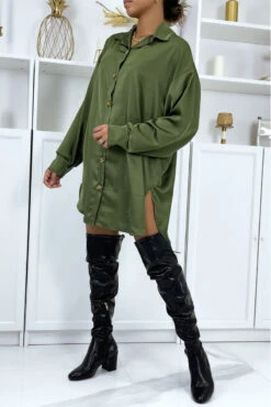 Chemise Oversize Kaki Satiné -Default Template 5 chemise oversize kaki satine 1