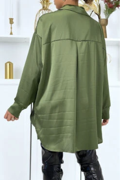 Chemise Oversize Kaki Satiné -Default Template 5 chemise oversize kaki satine 2