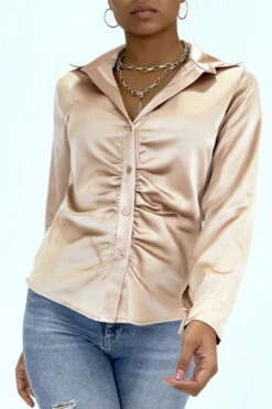 Chemise Plissée Camel Satinée -Default Template 5 chemise plissee camel satinee 2