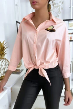 Chemise Rose Abeille à Nouer -Default Template 5 chemise rose abeille a nouer 7