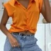 Chemise Satinée Orange à Manches Courtes Couleur Vitaminée Hyper Tendance Cette été -Default Template 5 chemise satinee orange a manches courtes couleur vitaminee hyper tendance cette ete