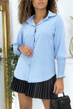 Chemise Turquoise Avec Fronce Aux Manches -Default Template 5 chemise turquoise avec fronce aux manches 1 4