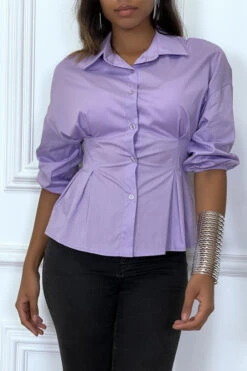 Chemise Violette Froncée à La Taille Et Plissée -Default Template 5 chemise violette froncee a la taille et plissee 2