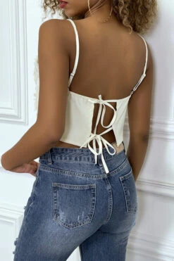 Crop Top Blanc Ecru En Sequins -Default Template 5 crop top blanc ecru en sequins 3