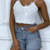 Crop Top Blanc En Sequins -Default Template 5 crop top blanc en sequins
