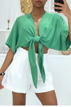 Crop Top Cache Coeur Vert