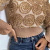 Crop Top Camel Manches Longues à Froufrous -Default Template 5 crop top camel manches longues a froufrous