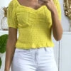 Crop Top En Dentelle Jaune Avec élastique à La Taille -Default Template 5 crop top en dentelle jaune avec elastique a la taille