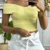 Crop Top Jaune Col Bateau Croisé Au Buste -Default Template 5 crop top jaune col bateau croise au buste
